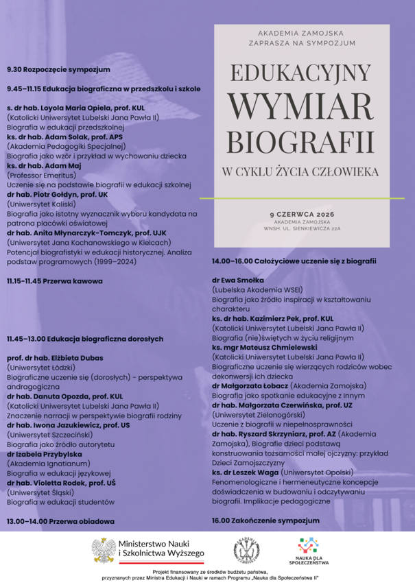 Edukacyjny wymiar biografii w cyklu życia człowieka